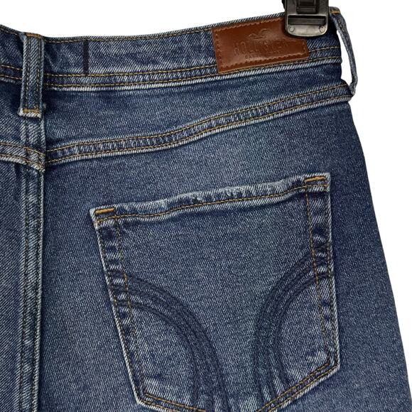 Hollister JRS SZ 9 High-Rise Boyfriend Jean Shorts Button-Fly Distressed Frayed - Picture 6 of 10